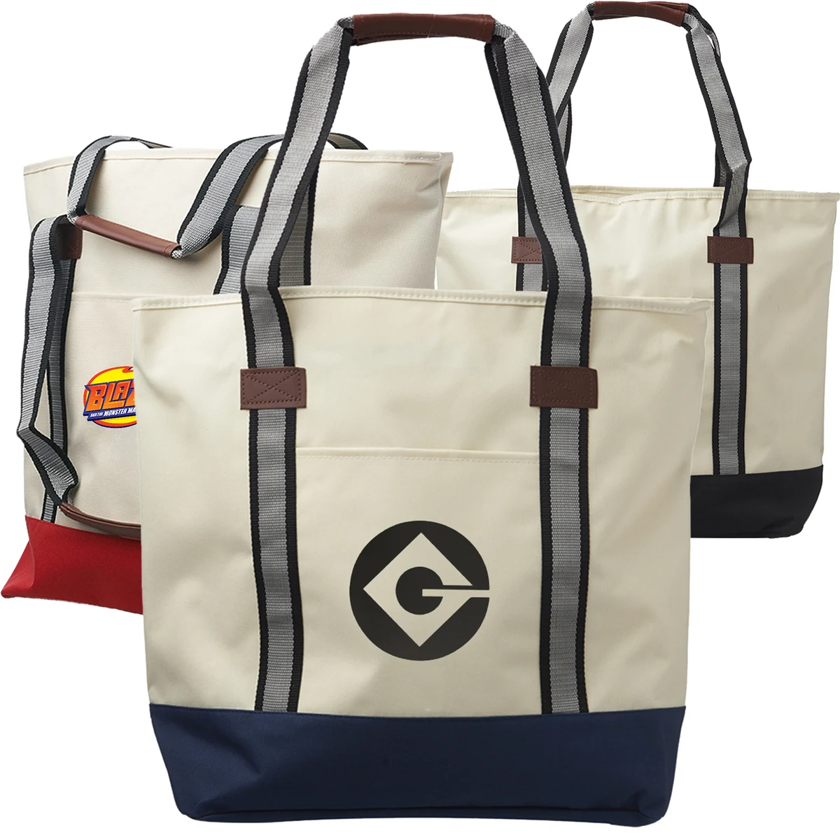 Top Zipper Closure Polyester Cotton Canvas Tote Bags 1