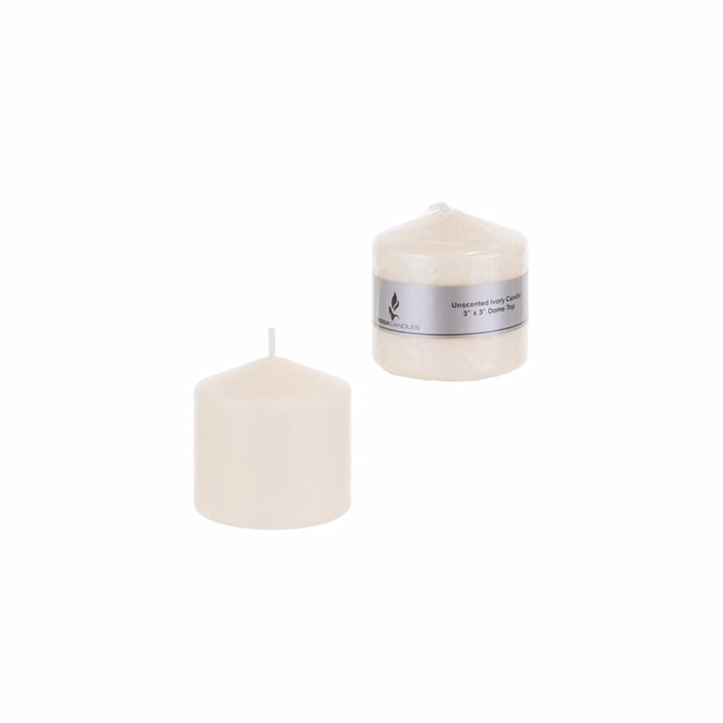 3" Pillar Candles - Ivory Unscented
