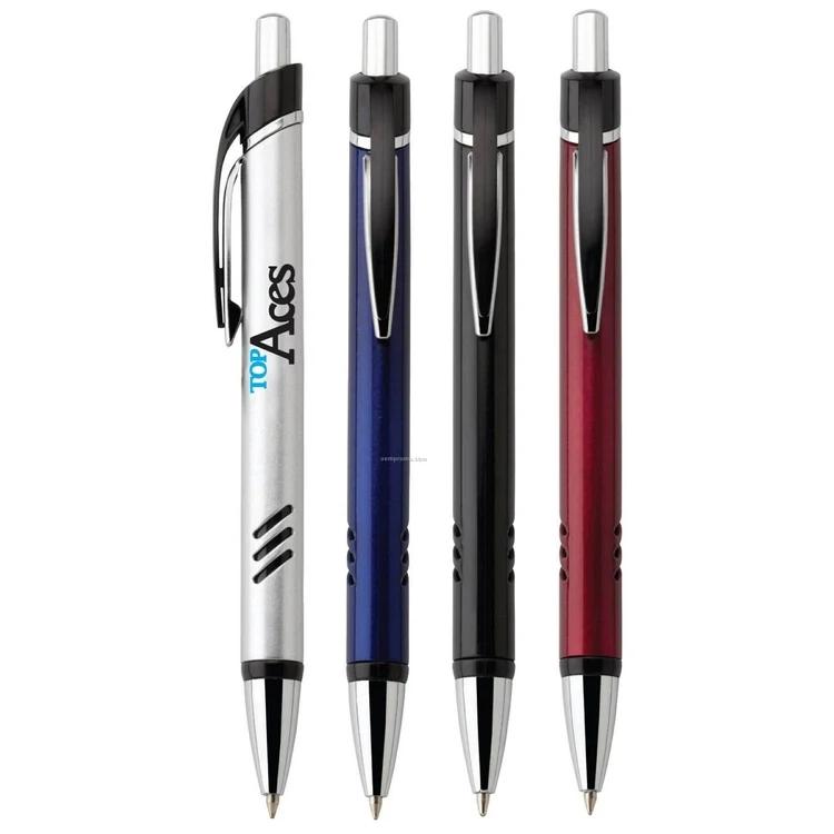 SM00084 - Ballpoint Pen with 2 Tone Clip & Slanted Grip Accents 1
