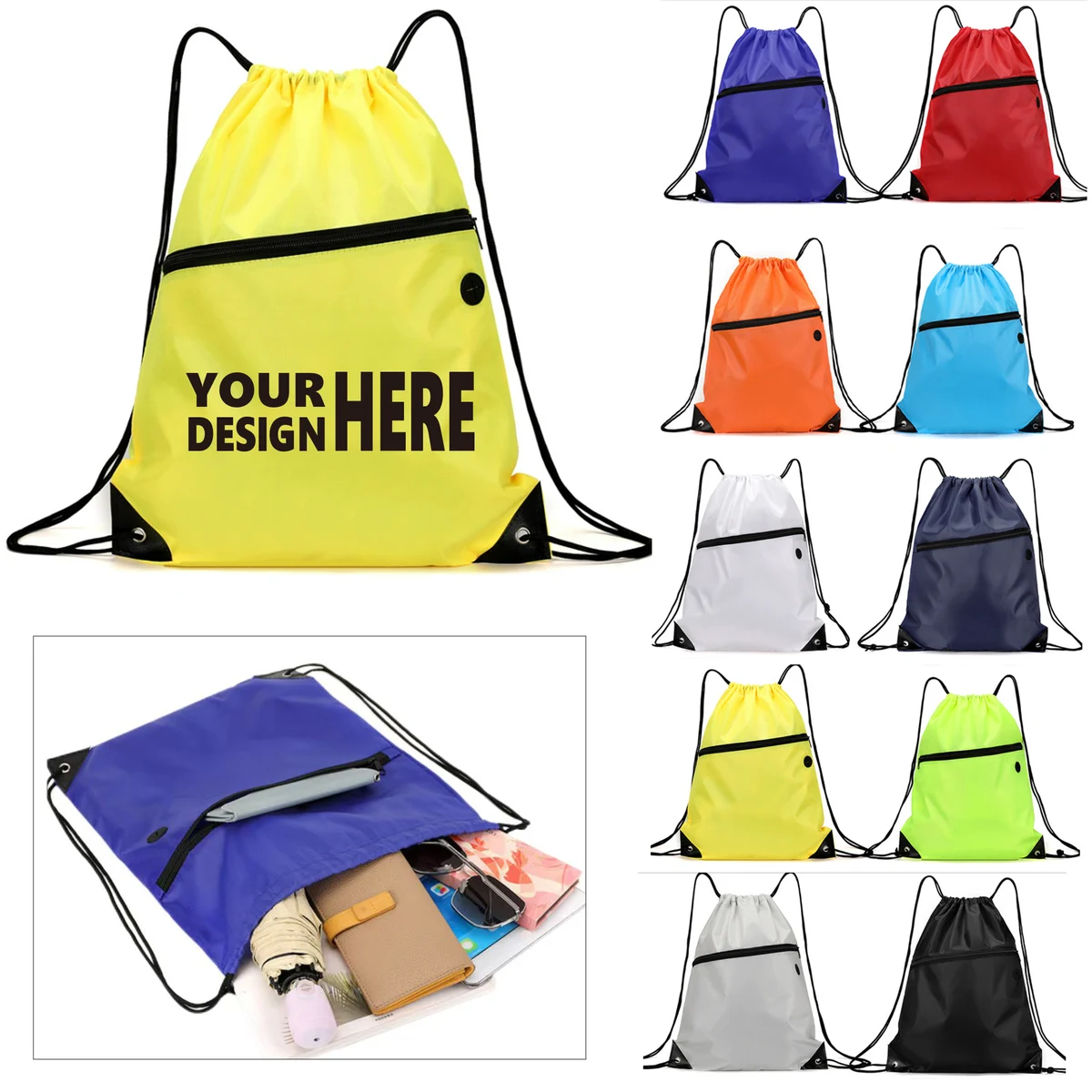Polyester Fabric Drawstring Bag 1