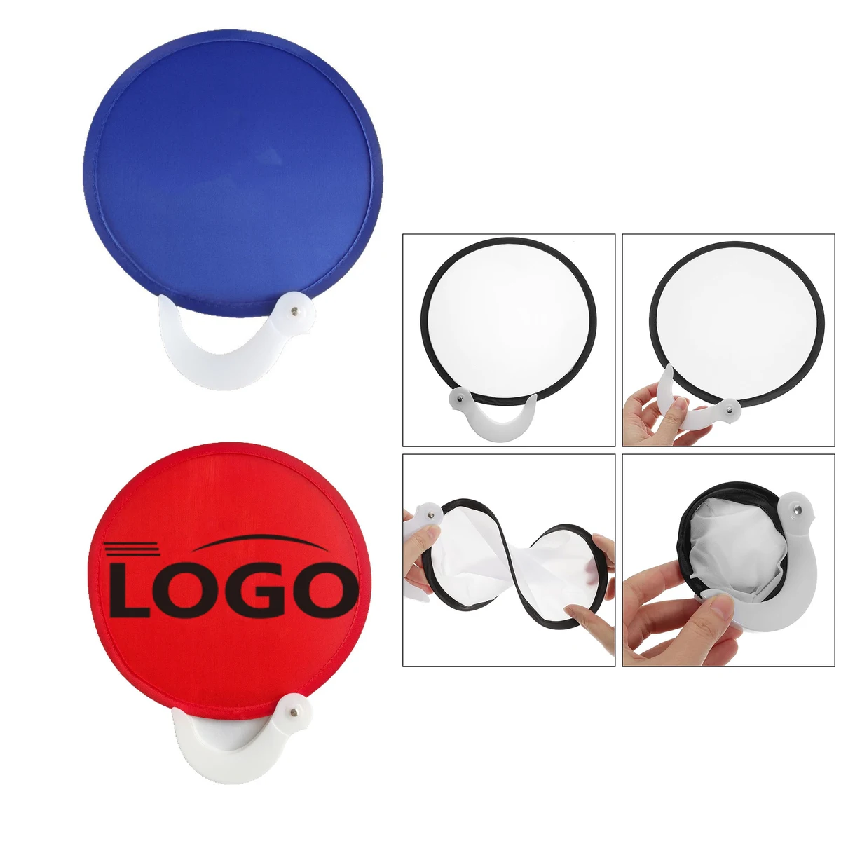 Full Color Foldable Flying Discs Fan With Handle 1