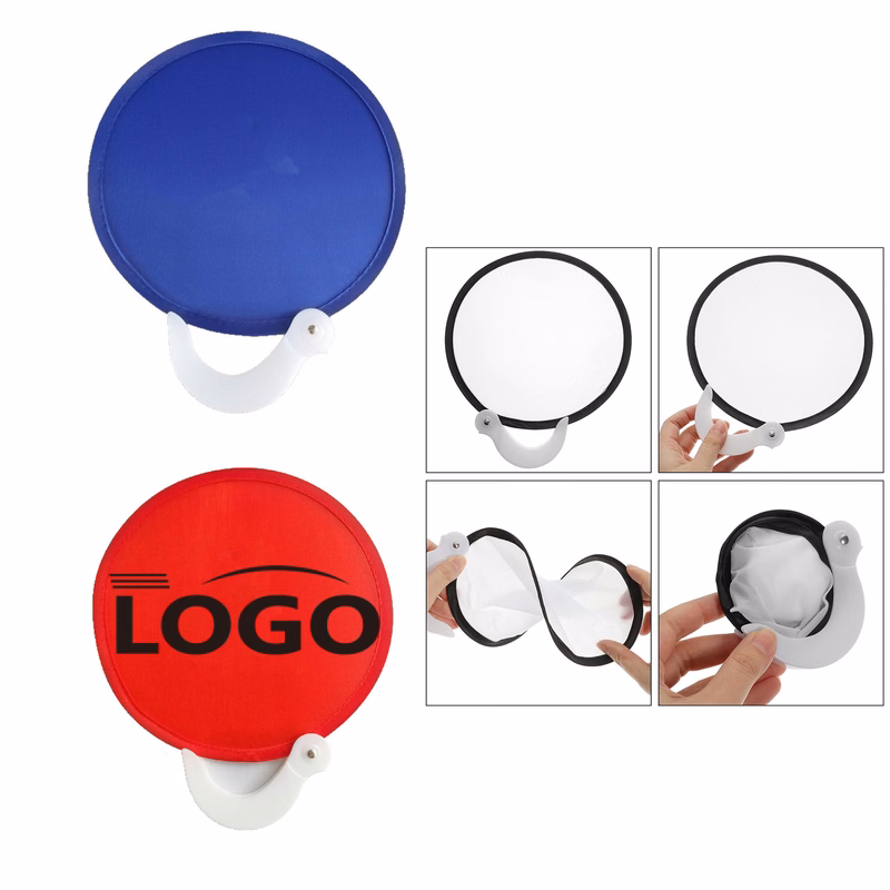 Full Color Foldable Flying Discs Fan With Handle