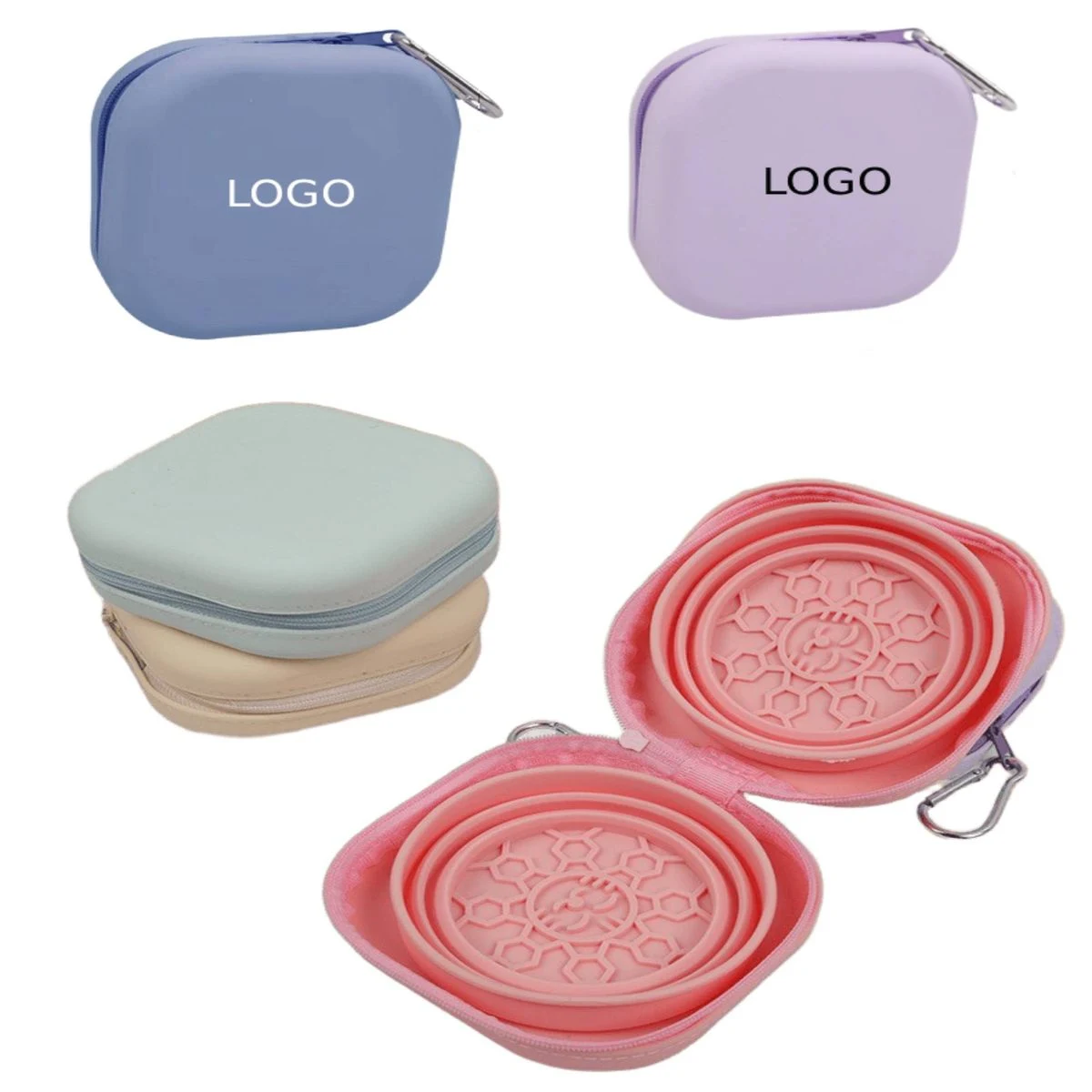Silicone Collapsible Dog Double Bowl 1