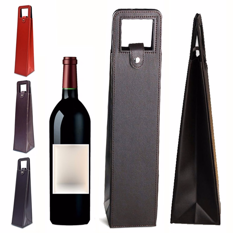 PU Resuable Leather Wine Tote Holder