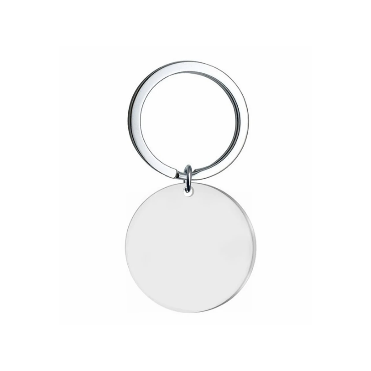 Simple Stainless Steel Round Keychain 1
