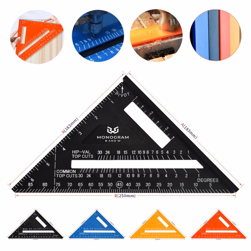 Carpenter Woodworking Tools 7" Speed Square Ruler