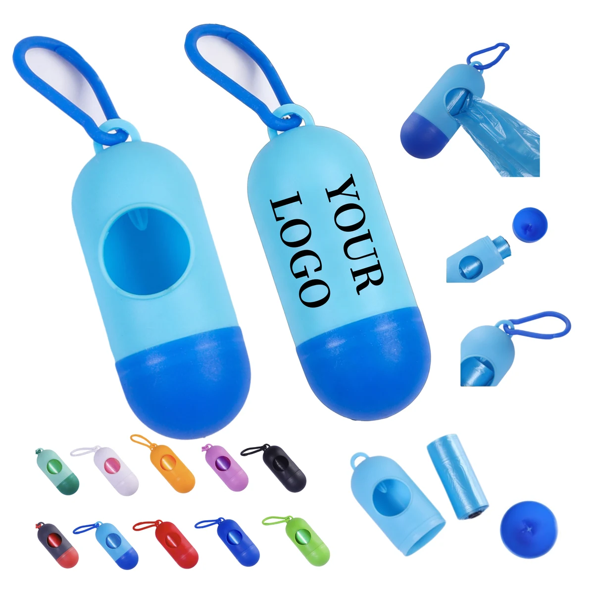 Capsule Pet Waste Bag Dispenser Portable Clip 1