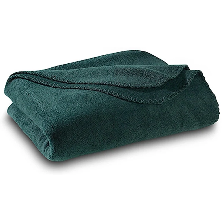 Hunter Green Polar Fleece Throw Blanket 1