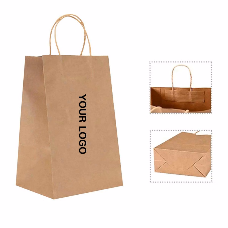 Reusable Kraft Tote Bag Small Packaging Use