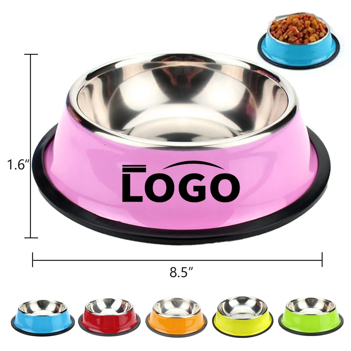 Basic Colorful Steel Pet Treat Bowl Food Tray 1
