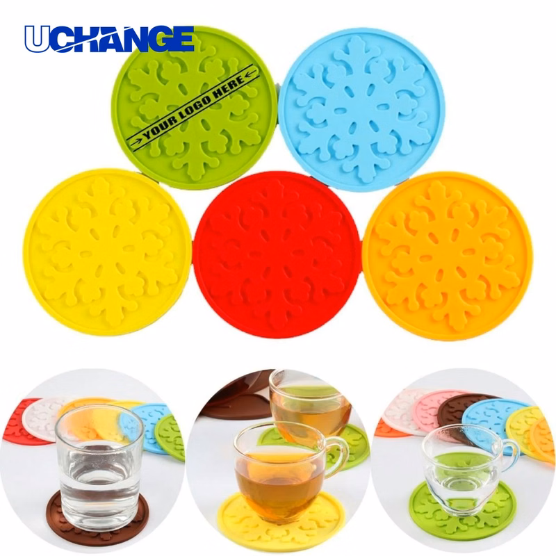 Silicone Snowflake Round Cup Coaster Mat