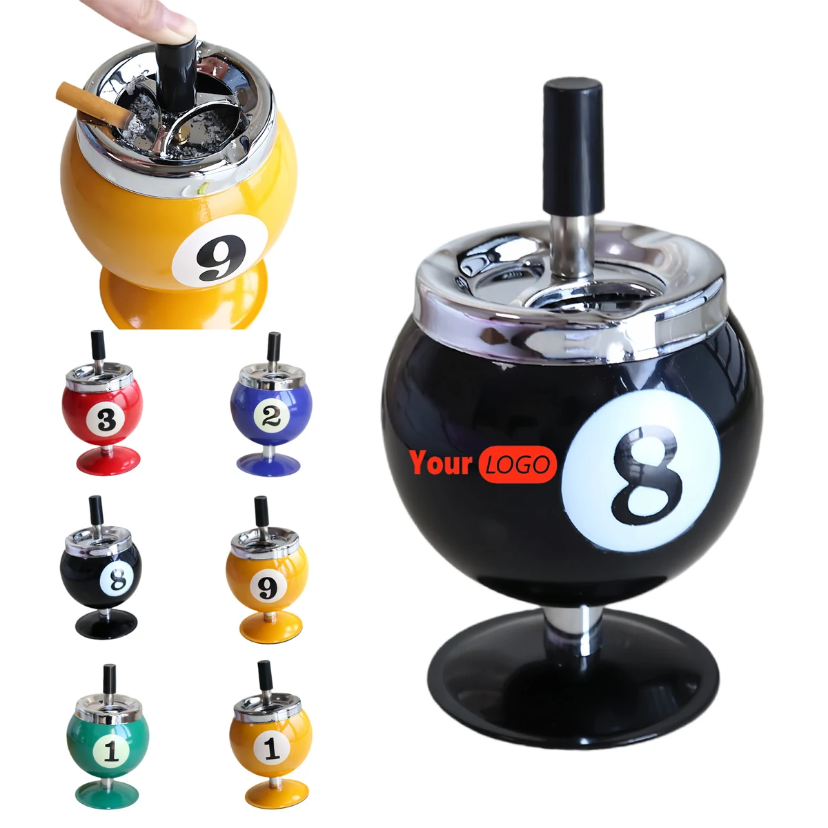 Billiard-shaped Lidded Ashtray 1