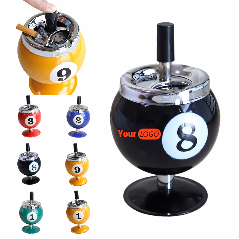 Billiard-shaped Lidded Ashtray