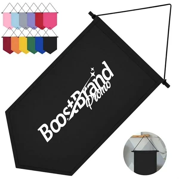Custom Hanging Felt Pennant Banners with Rod & String — Event Decor & Signage 1