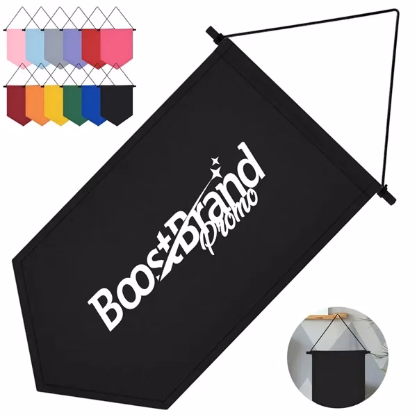 Custom Hanging Felt Pennant Banners with Rod & String — Event Decor & Signage