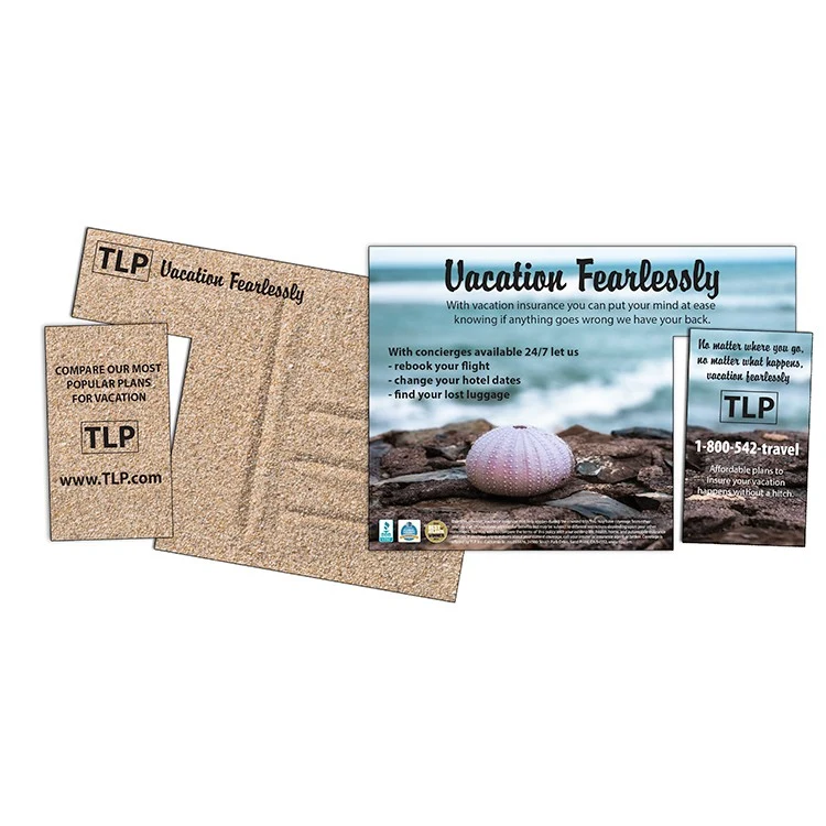 Laminated Card with Detachable Vertical Business Card - 14 pt. 1