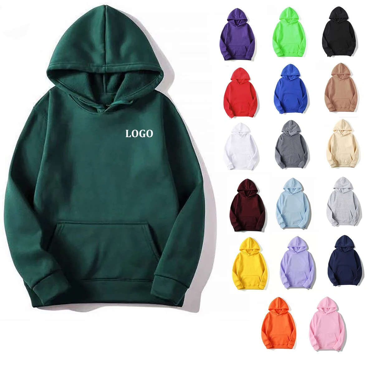 Long sleeved fleece pullover, custom hoodie or sweatshirt with logo imprint 1
