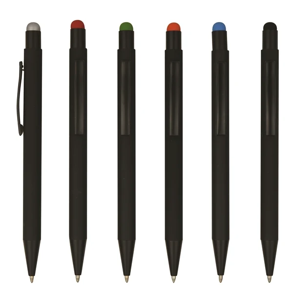 Colored Chromed Engraving Metal Ballpoint Pen with Stylus 1