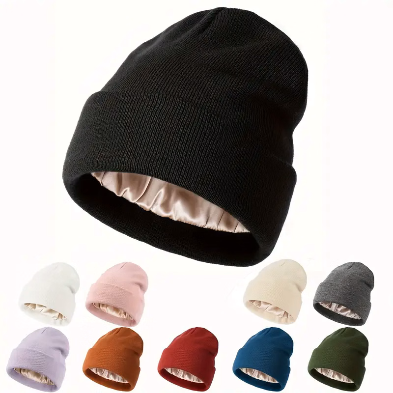 Knitted Hat Made Of Yarn Dyed Polyester Fabric