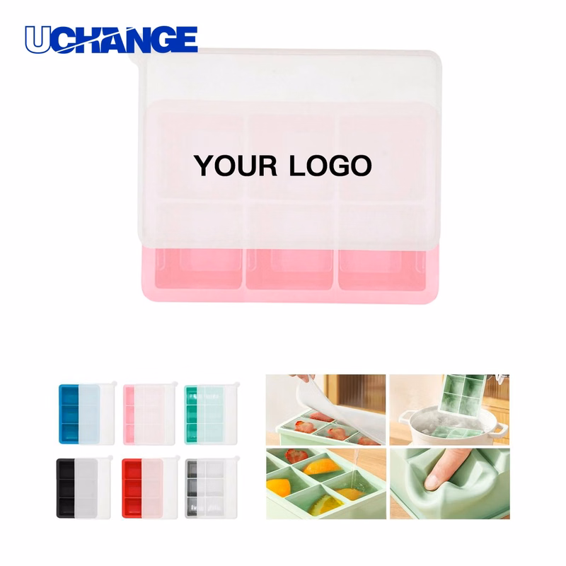 Flexible Ice Cube Maker Tray with Cover