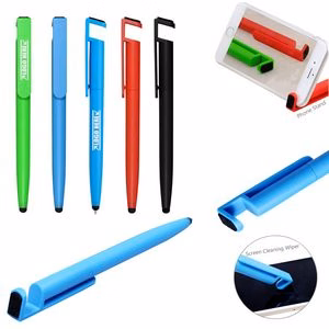 Phone Stand Stylus Pen With Cleaning Wiper