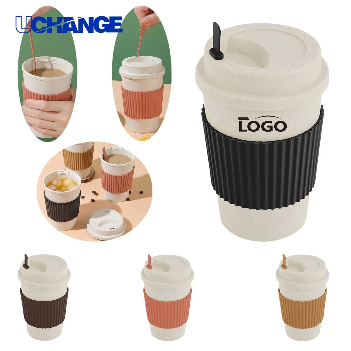 16oz Wheat Straw Anti-Burning Coffee Cup 1