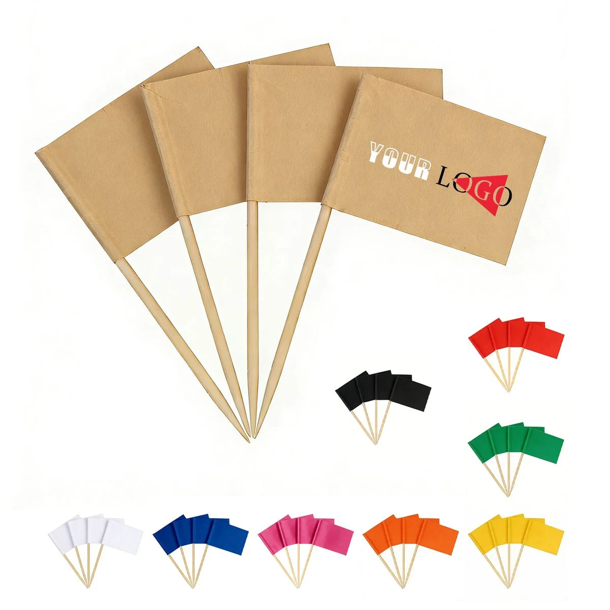 Mini Custom Full Color Logo Party Toothpick Flags 1