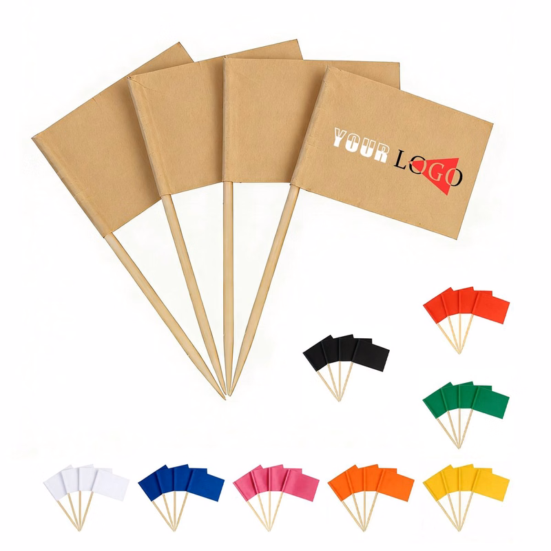 Mini Custom Full Color Logo Party Toothpick Flags
