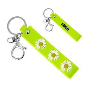 Vibrant PVC Sunflower Daisy Keychain With Imprints 1