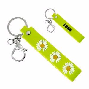 Vibrant PVC Sunflower Daisy Keychain With Imprints