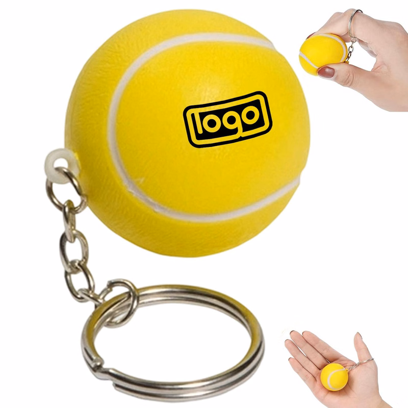 PU Tennis Ball Stress Reliever Key Chain