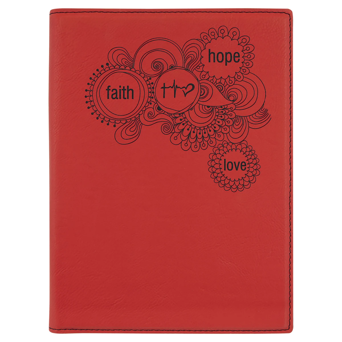 7" x 9" Red Leatherette Small Portfolio with Notepad 1