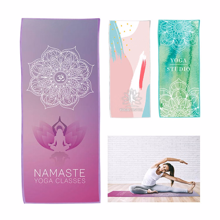 Free Shipping Full Color 250gsm Microfiber Yoga Towel - 68 x 24