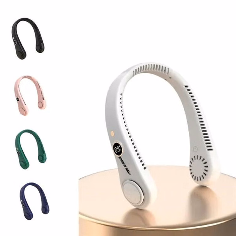 1500mAh LCD-Display Hands-Free Neck Fan