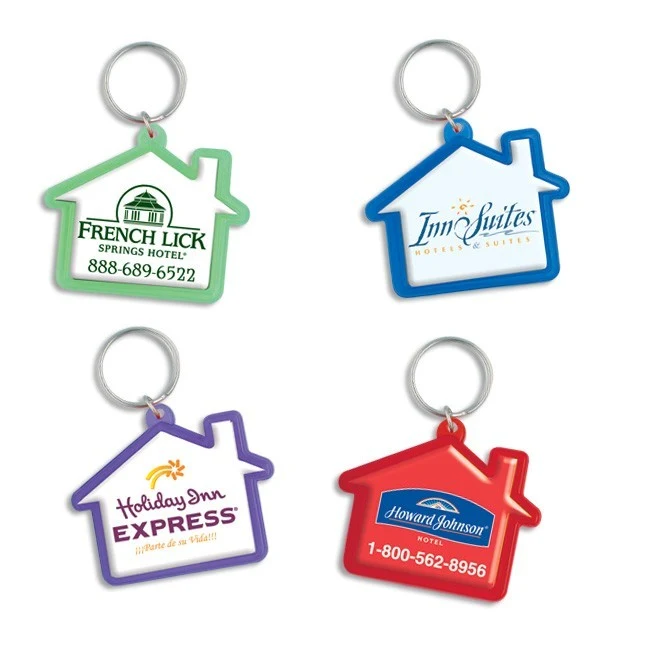 House Shaped Keychain with Epoxy Dome Imprint 1