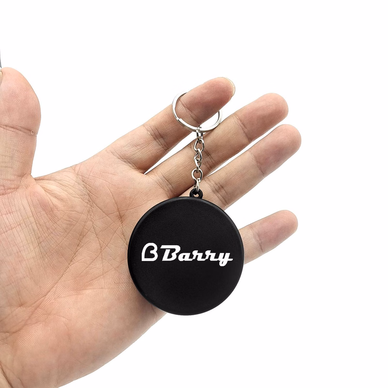 PU Hockey Puck Stress Reliever Keychain