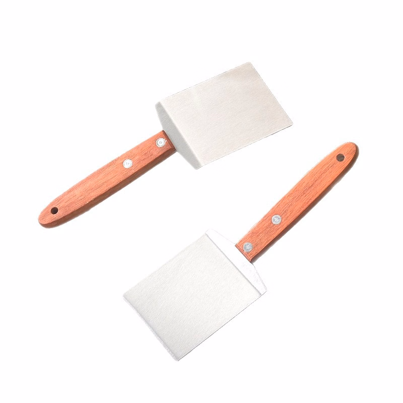 Wooden Handle Stainless Steel Flat Square Spatula