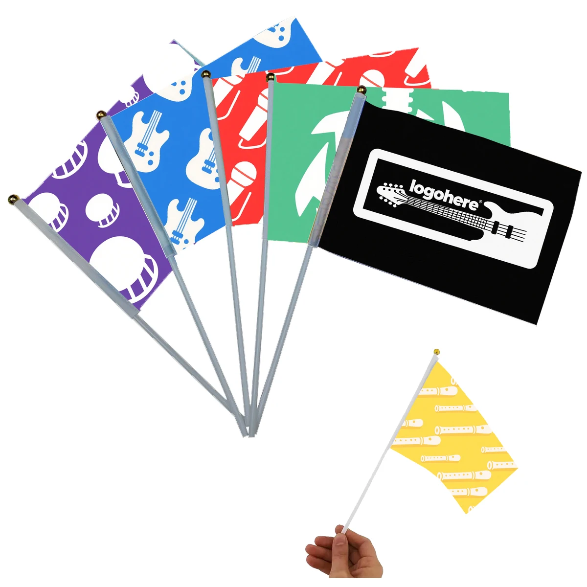 Custom Printed Team Spirit Hand Flags 1