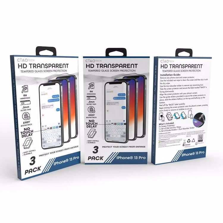 Iphone 13 Pro Glass Transparent Screen Protector 3pk