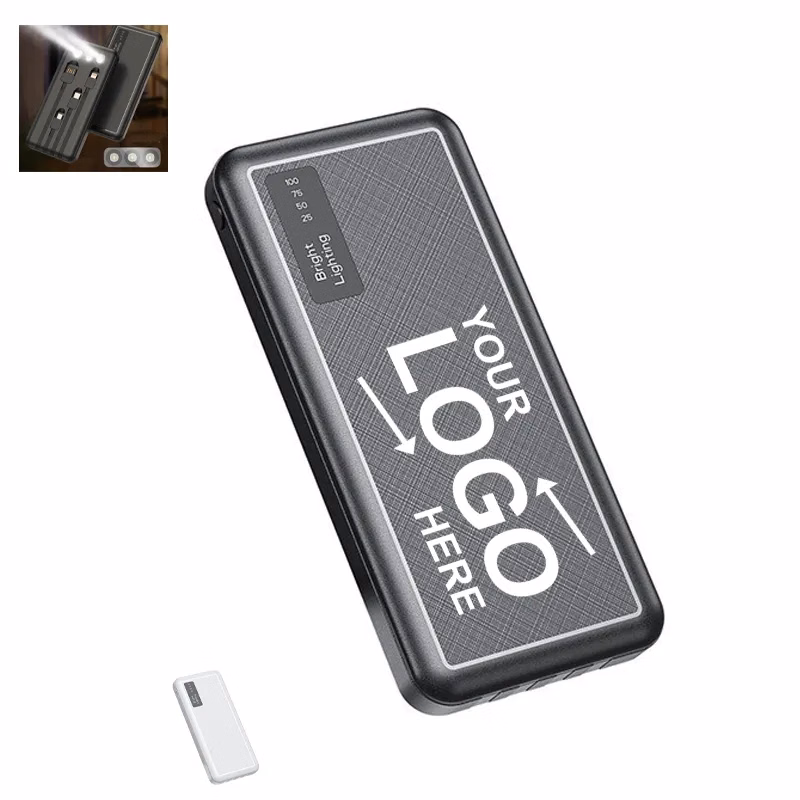 10000Mah Power Bank With 4 Built-In Cable