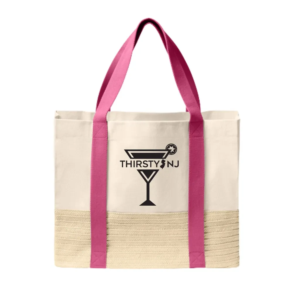 Port Authority(R) Straw Market Tote, custom tote bag with logo imprint 1