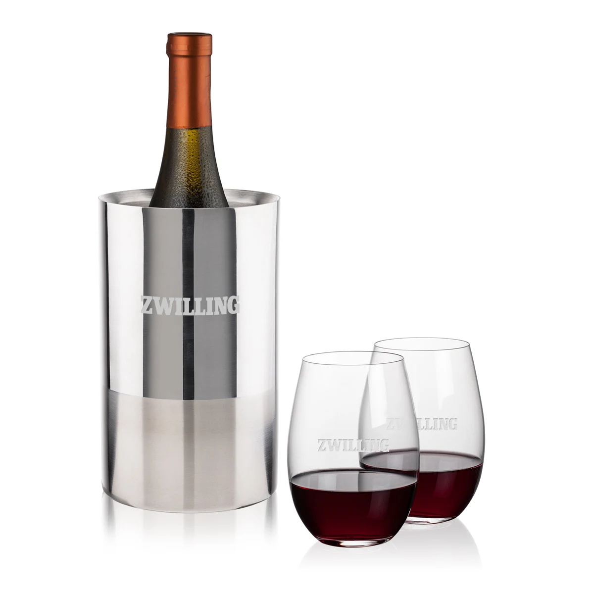 Catania Wine Cooler & Laurent Stemless Wine Set 1