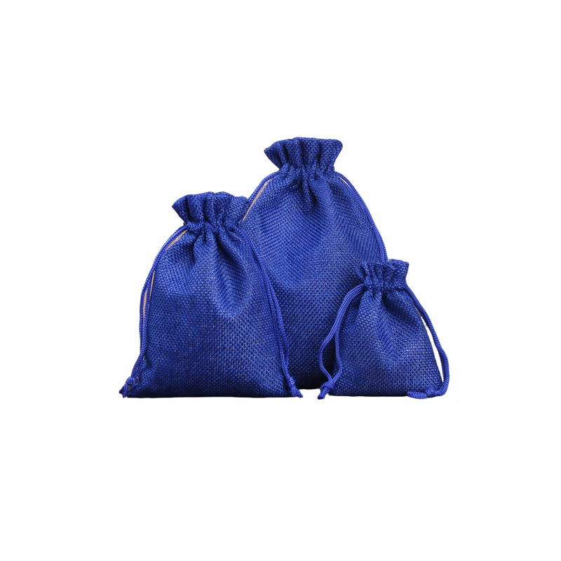 Burlap Drawstring Gift Pouch With Double Knot Closure