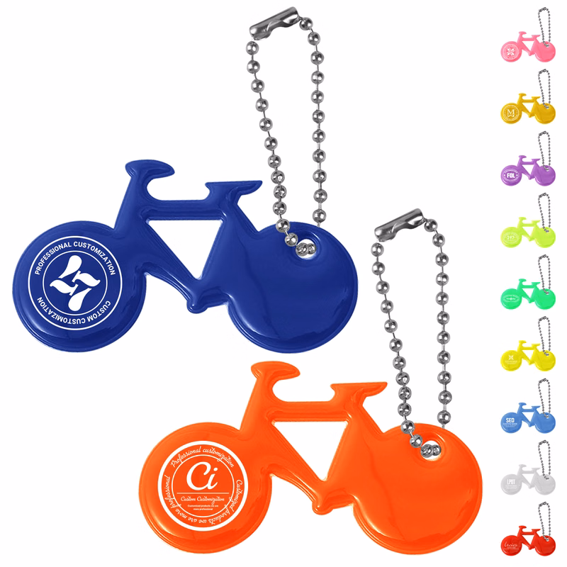 Bicycle Shaped Safety Reflective Keychain Zipper Pull