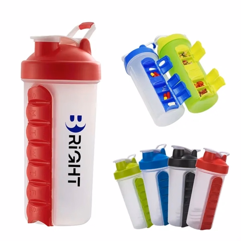 24oz 7 Day Pill Box Shaker Bottle