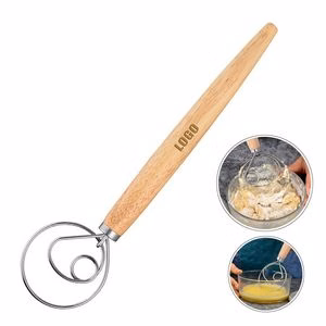 Dough Whisk With Wooden Handle