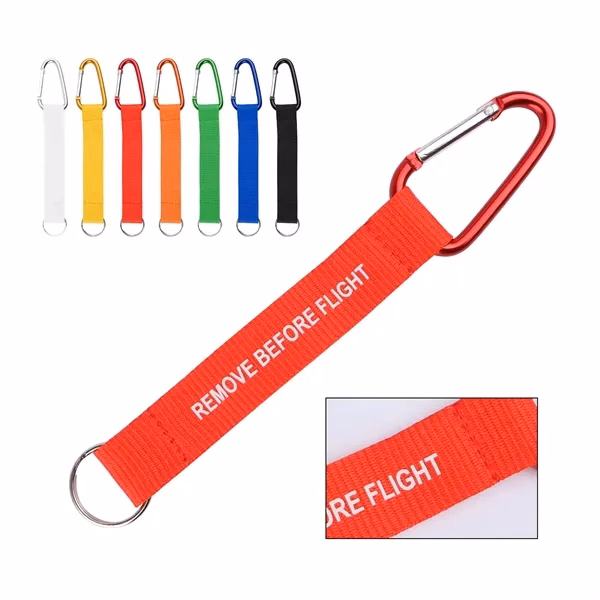 Custom 4.5-Inch Polyester Carabiner Lanyard with Metal Keyring — Adventure Gear Gift