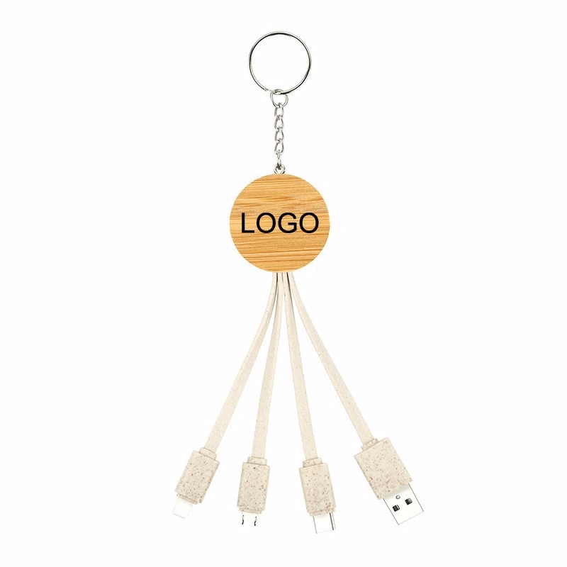 Bamboo 3-In-1 Charging Cable-ROUND