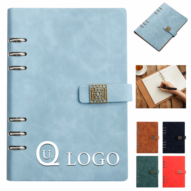 Refillable 6-Rings Notebook W/ Magnetic Window Gille Closure