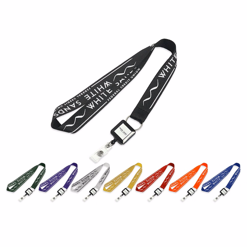 Lanyard 1"x36" Polyester Screen Printed with Custom Badge Reel